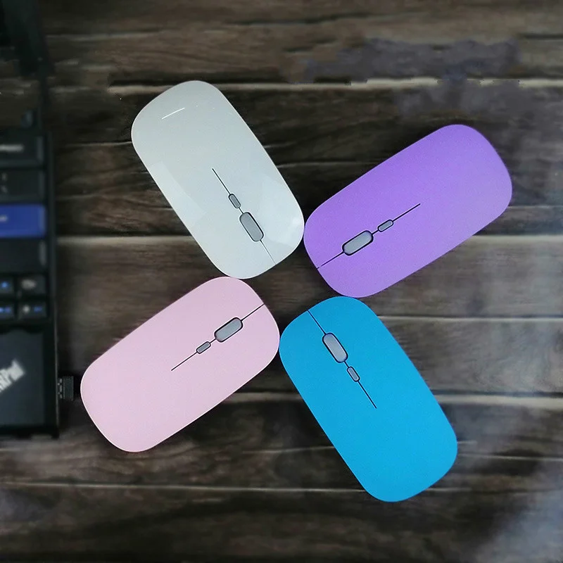 

Беспроводная мышь 2,4G + Bluetooth 5,0, Двухрежимная мышь, 1600 DPI, мини-мышь беззвучная, ультратонкая фиолетовая, розовая, белая, подходит для