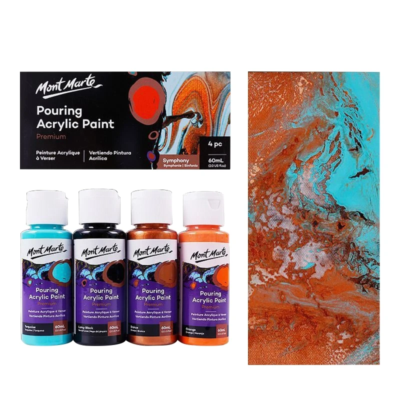 

60ML Pigment Acrylic Paint Set Fluid Marbling Paint Acrylic Pouring Medium Drawing Tool For Artist DIY Art Supplies
