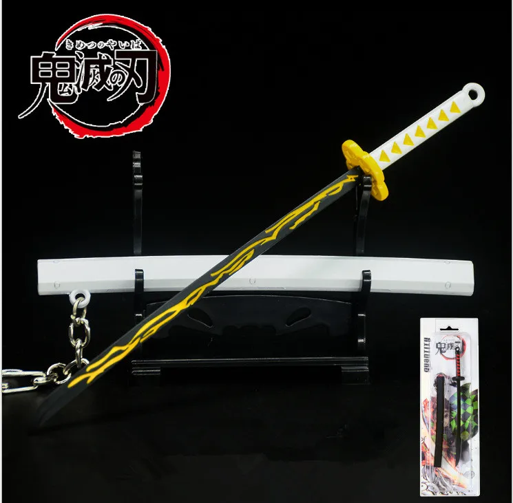 9 стилей Аниме Demon Slayer Kimetsu No Yaiba брелок в виде меча 17 см Katana Tanjirou Zenitsu Giyuu
