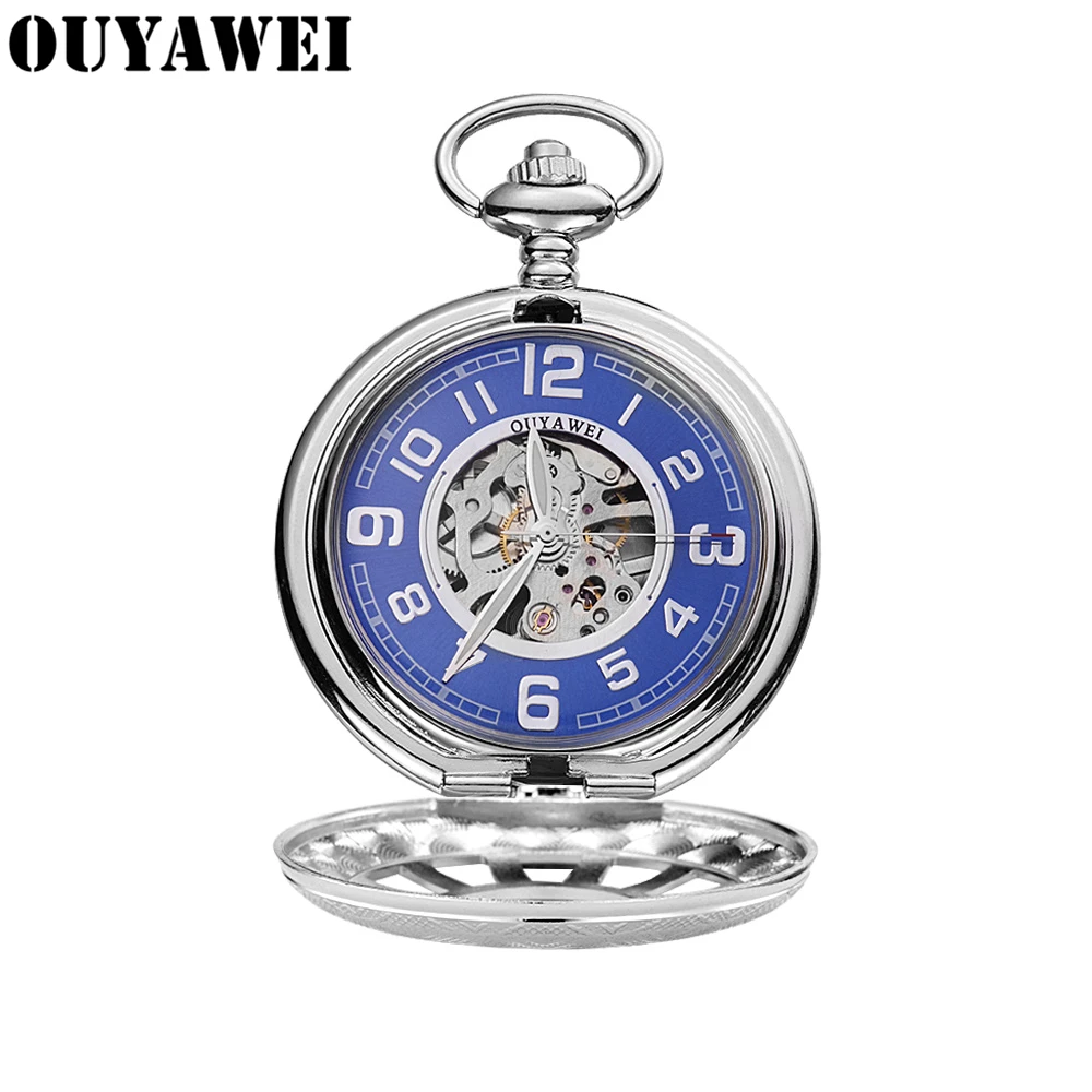 Новые часы OUYAWEI мужские Модные Механические карманные на цепочке брендовые
