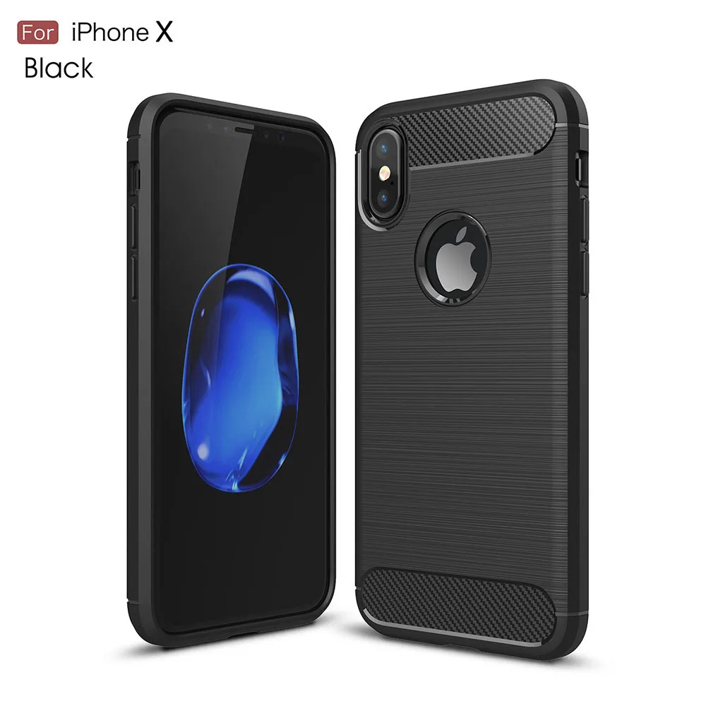 Чехол из ТПУ для iPhone 11 Pro Plus X XS XR чехол телефона углеродного волокна