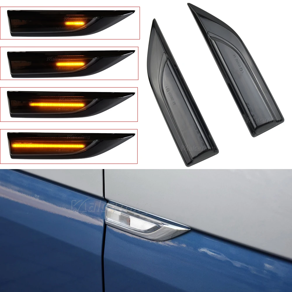 

2x Dynamic Sequential LED Side Marker Turn signal Light Indicator Repeater For VW Transporter T6 Caddy