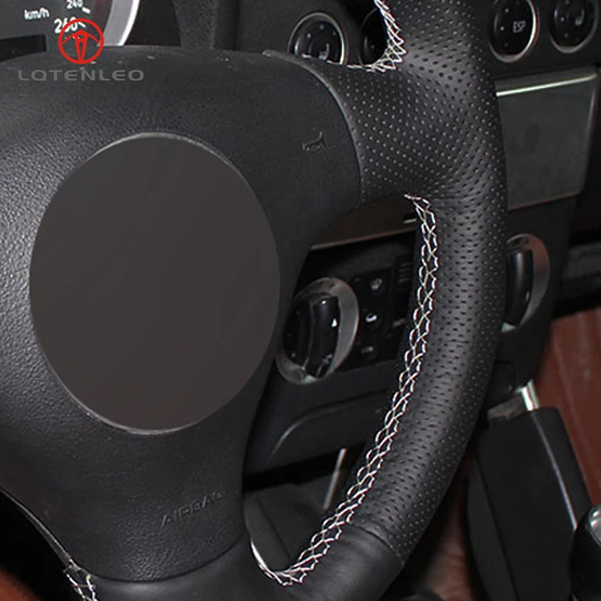 Чехол на руль LQTENLEO из черной искусственной кожи для Audi A3 2000 2003 A4 2005 RS 6 S4 2004 2006 TT 2001