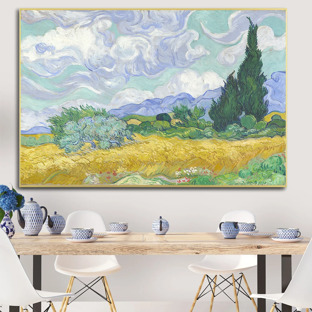 Знаменитый Ван Гог виктфилд с кипарисом масляная живопись на холсте плакаты и