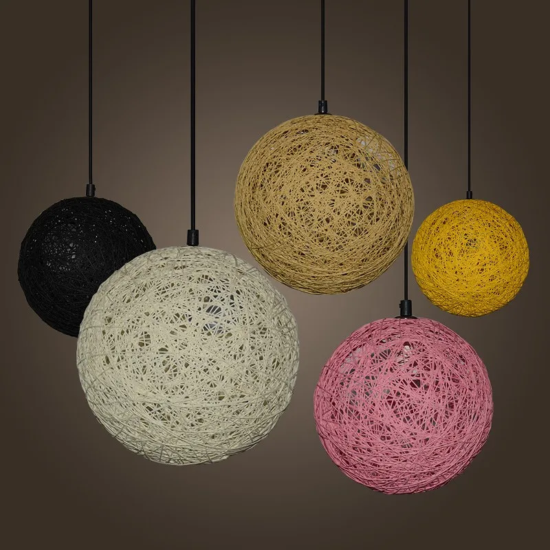 Винтажная веревочная Подвесная лампа в стиле ретро креативный индивидуальный