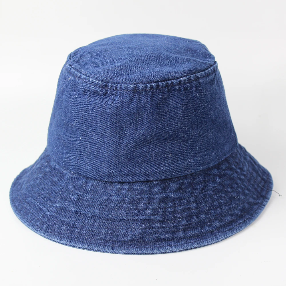 

Женская панама кепки 2021 Модные Корея Япония моющиеся Хлопок Деним ведро шляпа мужчина, черные, синие, однотонные джинсы-ткань в рыбацком сти...