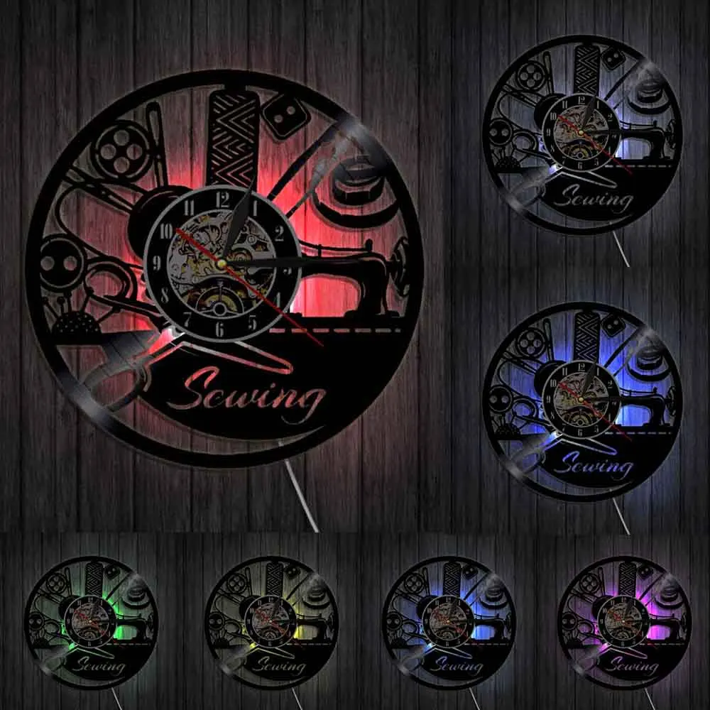 Настенные часы в стиле ретро с виниловой пластиной декоративная машинка для