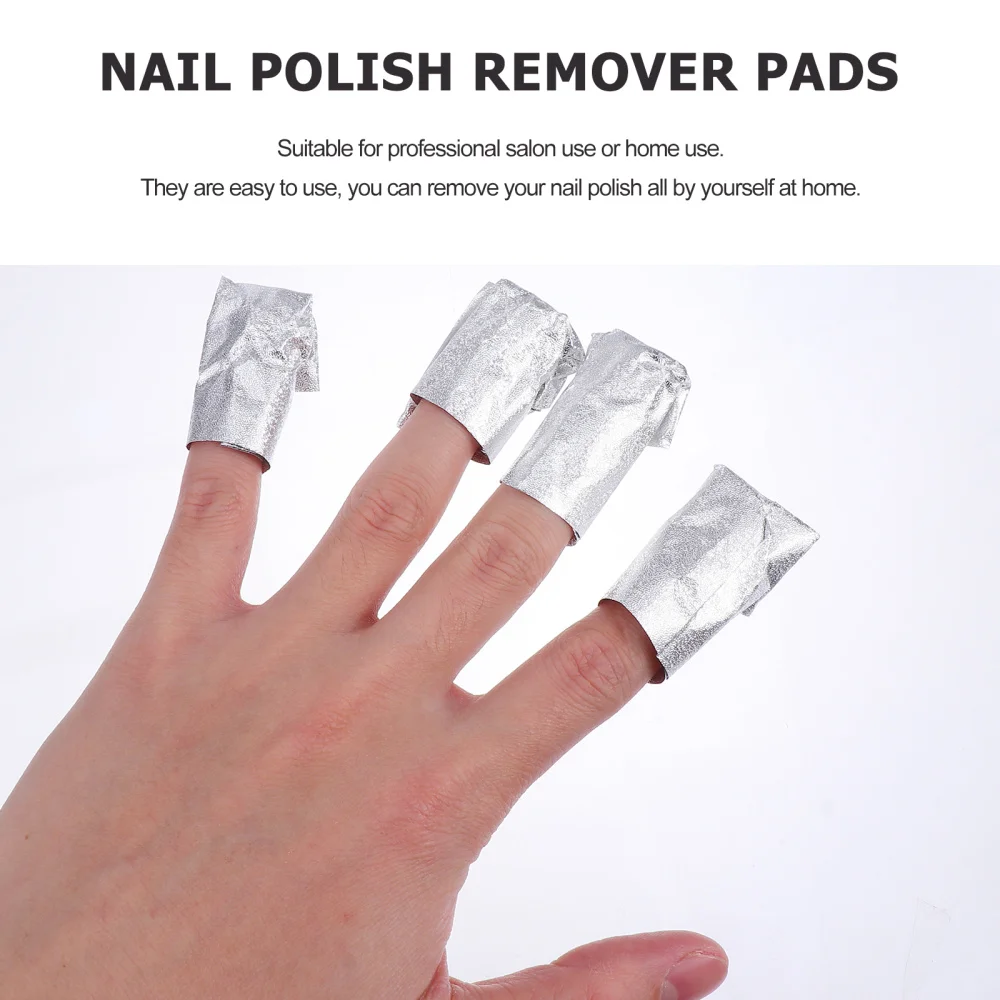 

500pcs/ 5 Packs Nail Polish Remover Wraps Nail Cleaning Tin Foil for Home Salon