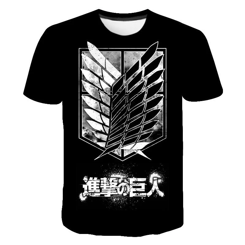 

New Attack On Titan 3D Printed T-shirt Anime Street Men's Fashion O-neck T-shirt Harajuku Hip-hop Upper Apparel