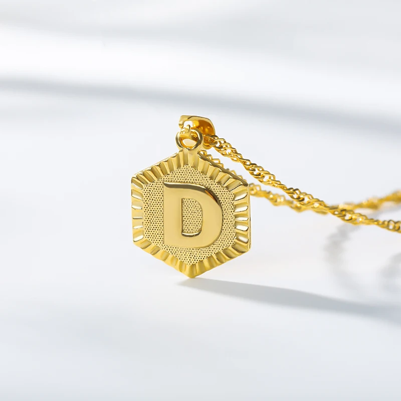 

A-Z Letter Necklace Stainless Steel Gold Chain Initial Pendant Necklaces For Women Alphabet Choker Necklace Boho Jewelry Gift