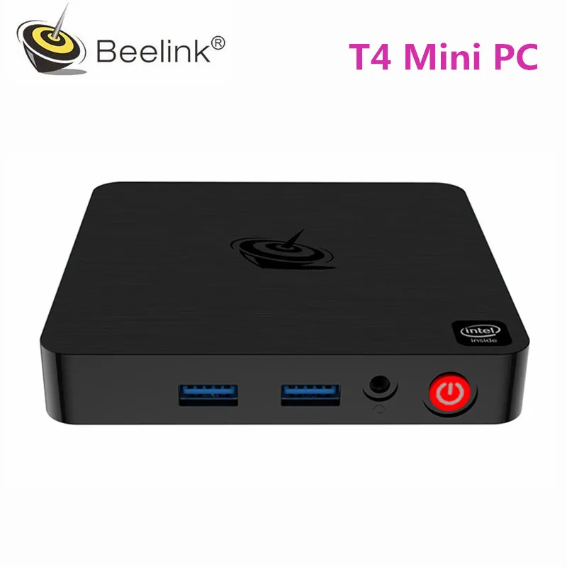 Мини-ПК Beelink T4 Intel Atom x5-Z8500 HD graphics 600 2,4G 5,8 GHz WiFi 1000Mbps двойной USB3.0 поддержка 4K 30fps 4GB 64GB