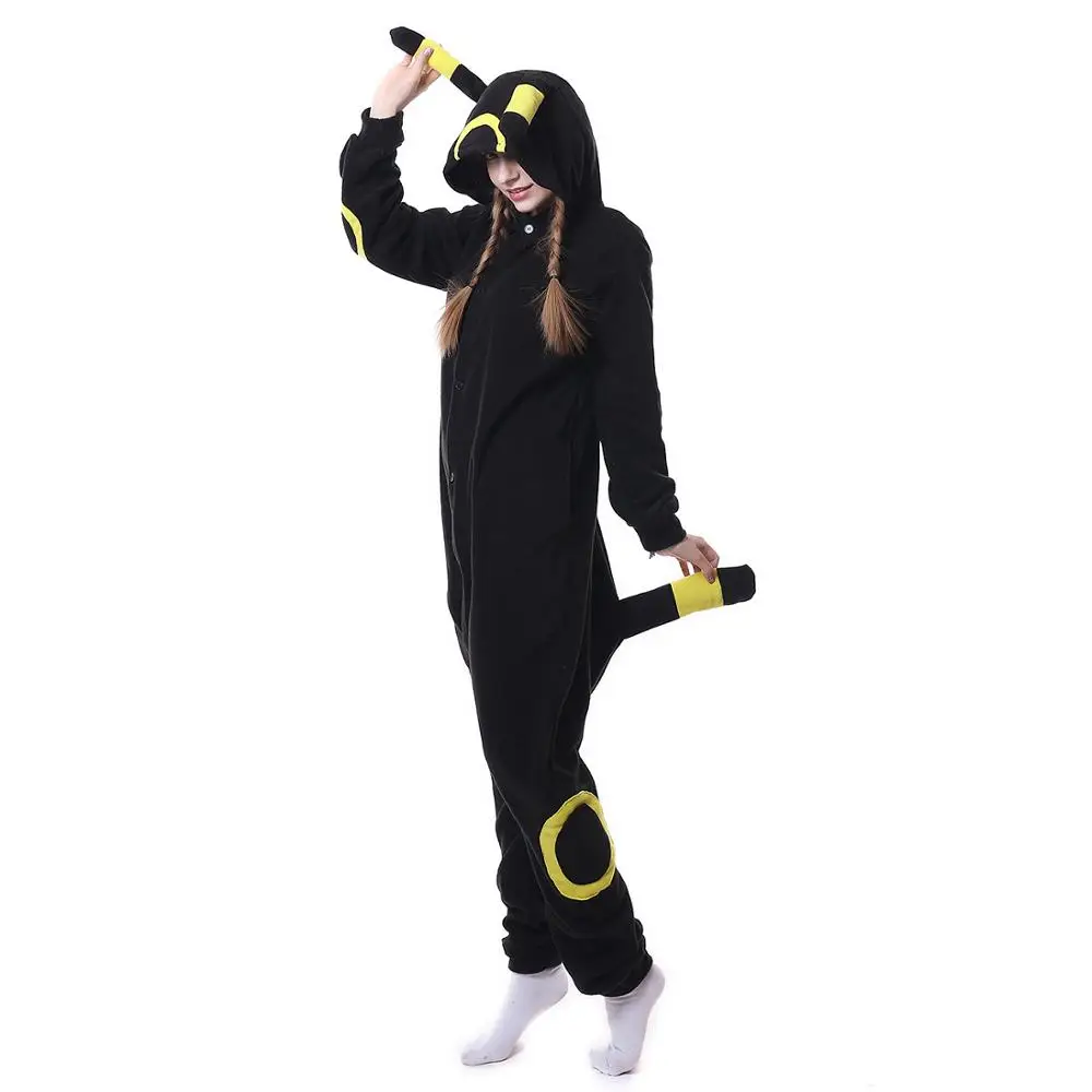 HKSNG Umbreon Espeon покемон пижамы кигуруми Хэллоуин взрослых зима теплый мультфильм аниме флис Onesie домашний костюм косплей Кигуруми