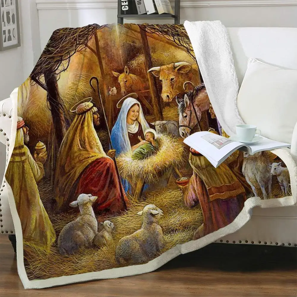 

NKNK Brank Christian Blanket Galaxy Blankets for beds Angel Bedspread for bed Animal Thin Quilt Sherpa Blanket New High Quality