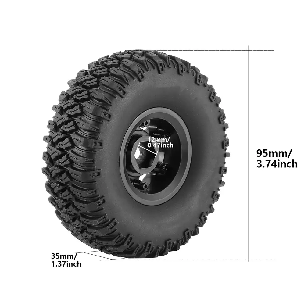 

4PCS 1.55" Beadlock Plastic Wheel Rim Tires AX-2020BK For RC Crawler Car Axial TF2 Tamiya CC01 LC70 RC Car Parts