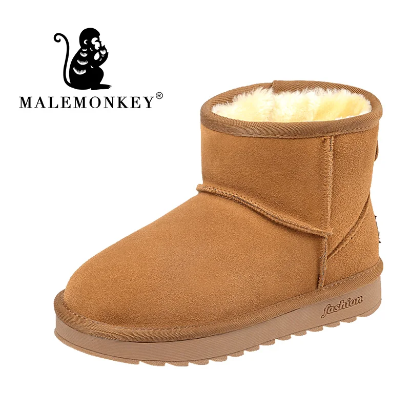 Новинка 2019 года Модные женские зимние ботинки повседневная кожаная обувь