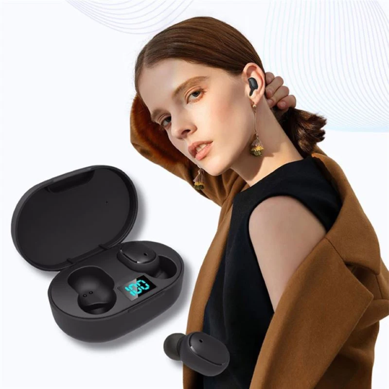 E6S умные Беспроводные наушники с цифровым дисплеем Bluetooth-наушники Спортивная