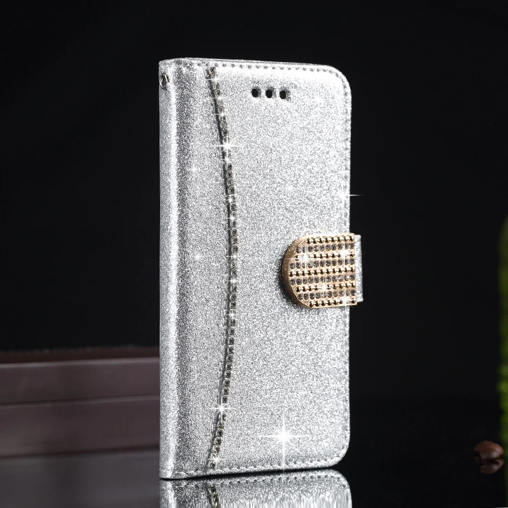 Silver L-FADNUT блестящий кожаный чехол-кошелек для iPhone Xr X Xs 11 Pro Max Magnetic 6 6S Plus 7 8 5 5S SE - Цвет: Silver