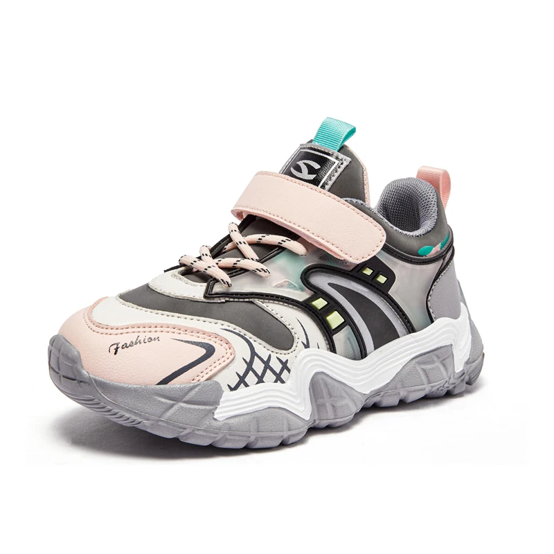 Zapatillas de deporte informales para ni&ntilde;o y ni&ntilde;a, zapatos coloridos de tendencia, EVA, fondo suave, antideslizante, botines para correr, suministros de actividades-5