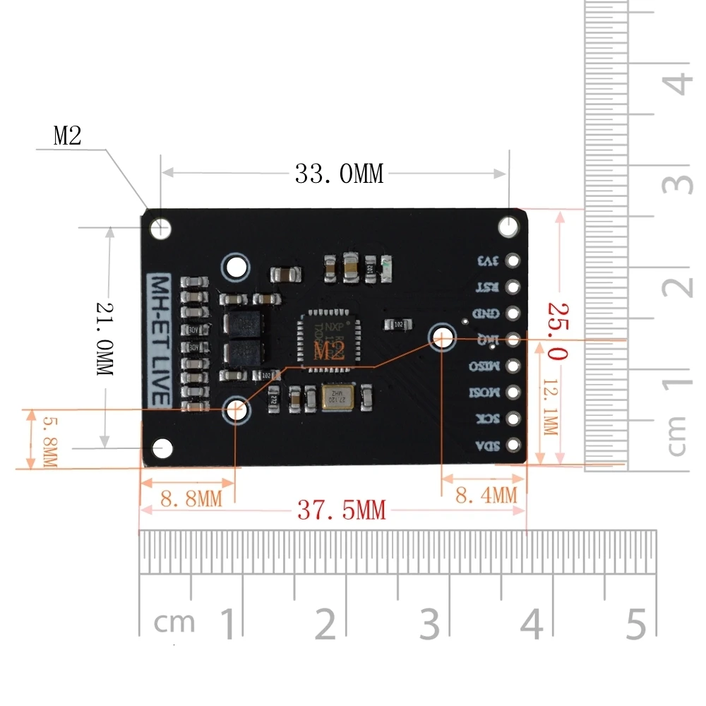 Rfid-модуль RC522 мини-комплекты S50 13,56 МГц 6 см с тегами SPI для записи и чтения для arduino uno 2560
