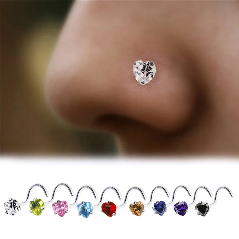 3 шт. пирсинг для носа CZ хрустальные носовые шпильки пирсинга из нержавеющей