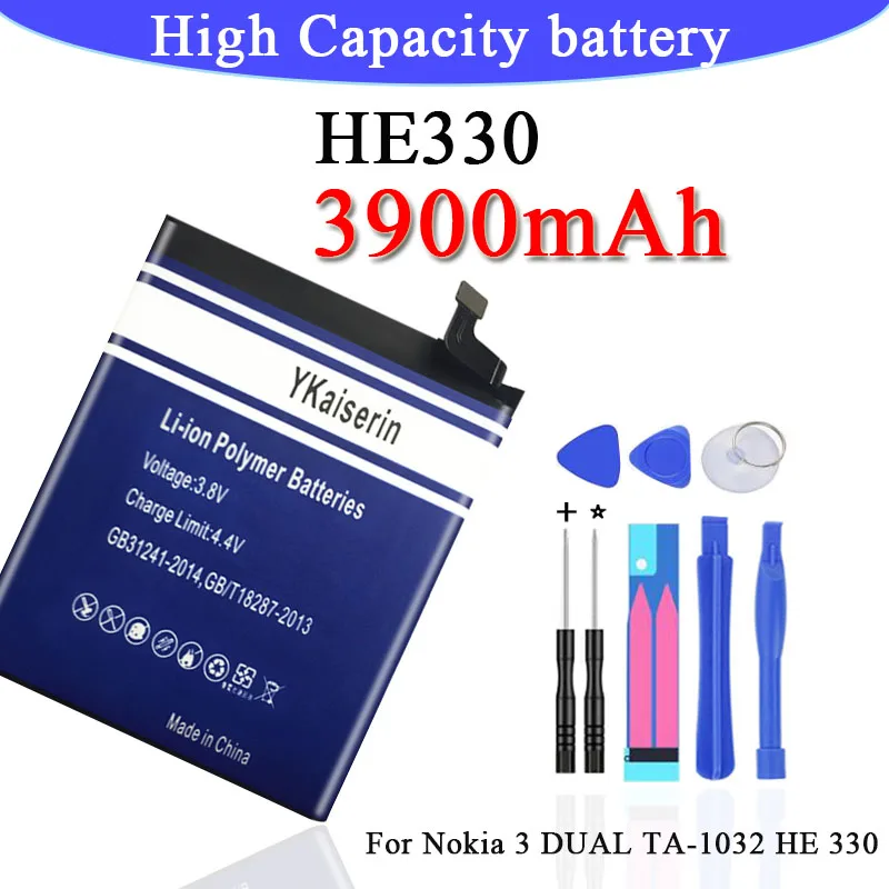 Оригинальный аккумулятор HE330 3900 мАч для Nokia 3 DUAL TA 1032 HE 330|Аккумуляторы мобильных