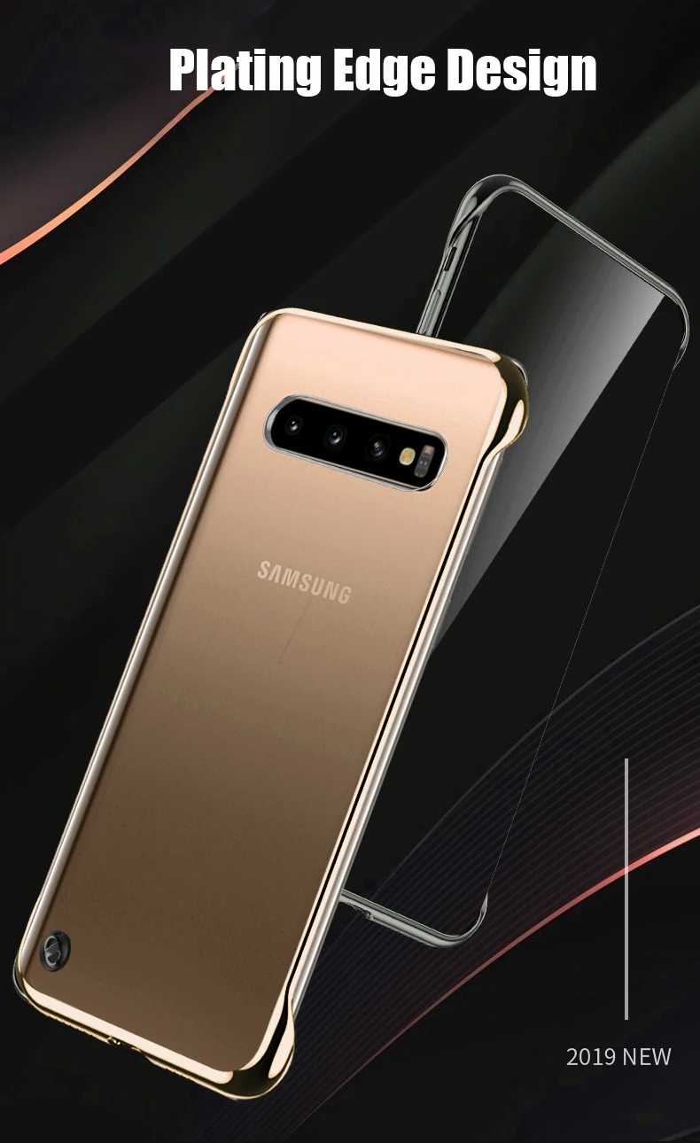 Чехол для samsung Galaxy S10 Note 10+ Plus A10 A30 A20 A70 A7 A50 покрытие прозрачное Безрамное жесткое покрытие из поликарбоната кольцо на палец
