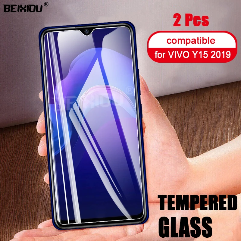 2 шт Полное закаленное стекло для VIVO Y15 2019 защита экрана 2.5D 9h Vivo защитная