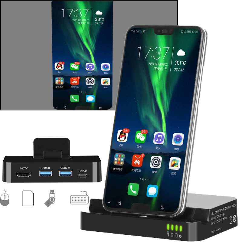 Тип C до USB 3 0 кард ридер док станция для зарядки с HDTV экран зеркало заднего вида