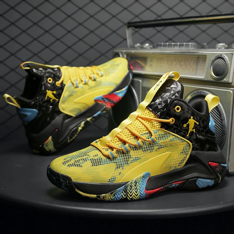 

New Man's Shockproof High Top Sneakers Men Breathable Basketball Shoes Cushioning Sport Shoes Outdoor Training Ankle Boots