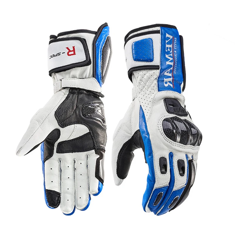 Мотоциклетные Перчатки из натуральной кожи высококлассные длинные перчатки для