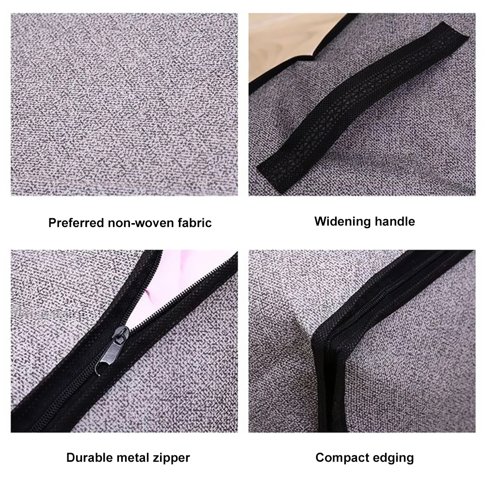 Нетканый ящик для хранения Складная сумка с прозрачным окошком на молнии ручкой