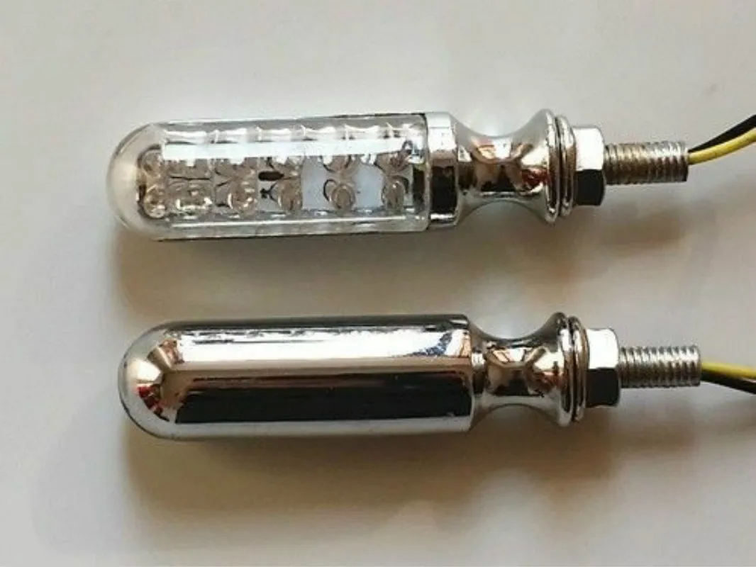 

Chrome LED Turn signal Light for Harley Honda Kawasaki Suzuki Yamaha Victory