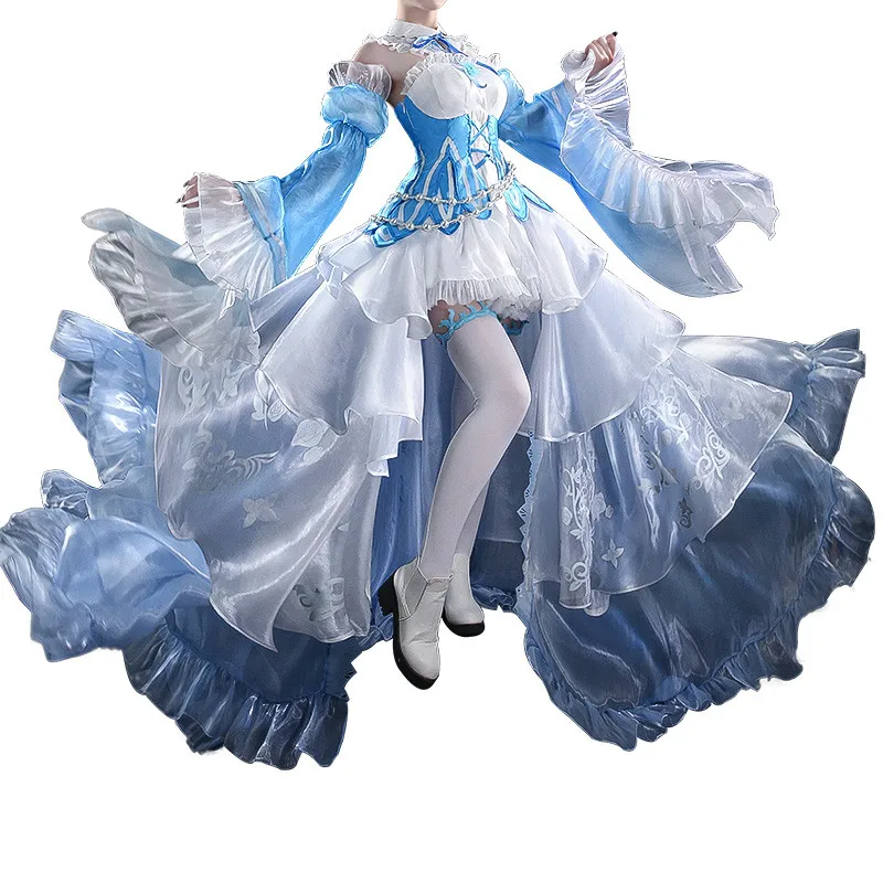 Re Zero Косплей Костюм Оперативная память u платье Рам REM великолепные льда с