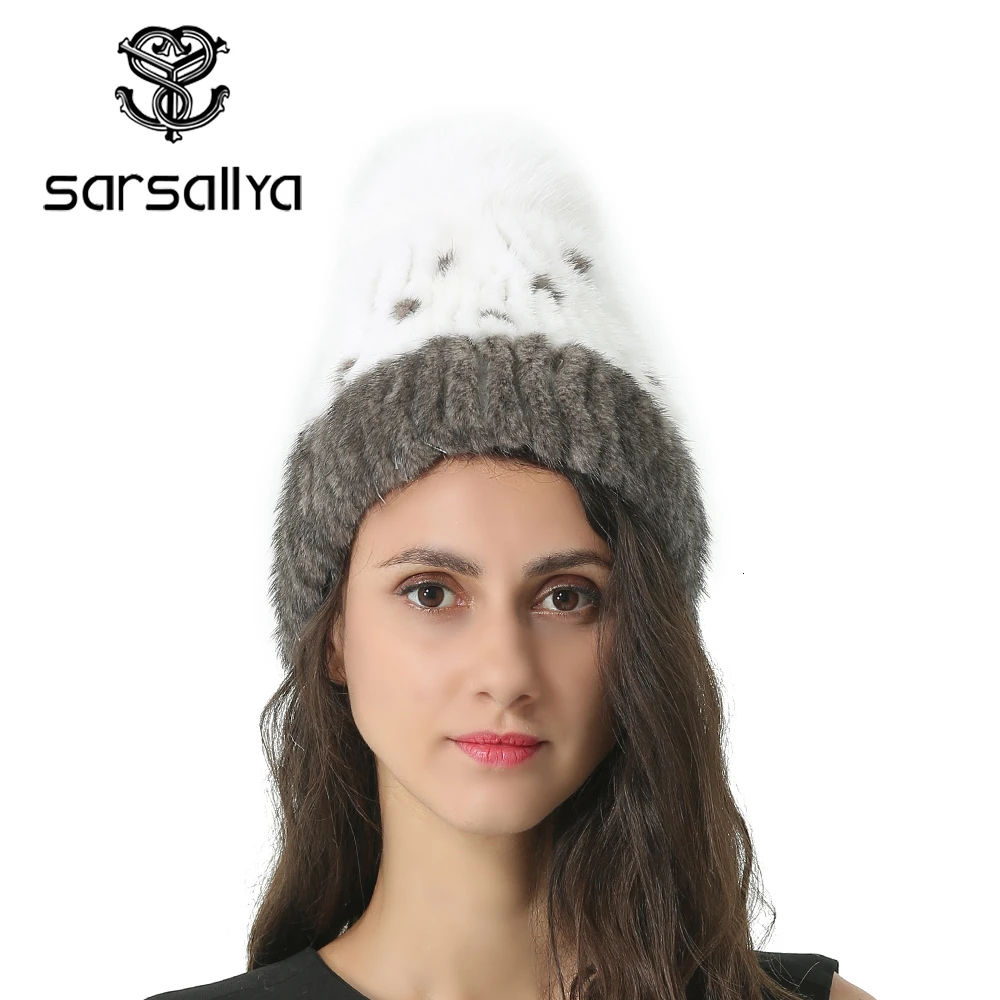 Зимняя Шапка Женская Норка Вязаная Женские Шапки Из Вязаной Норки Зимние Шапочки