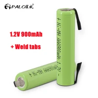 palo aaa rechargeable battery 1 2v 900mah ni mh nimh cell with welding tabs for philips braun electric shaver razor toothbrush