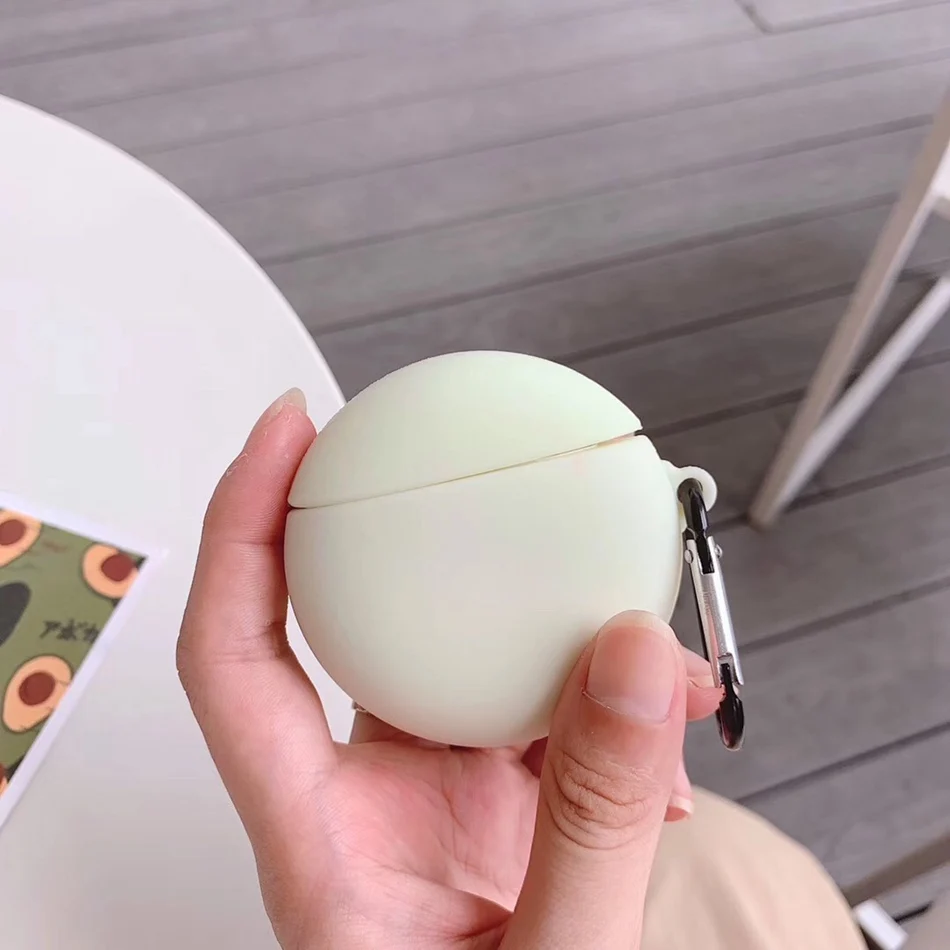 Для AirPods чехол 3D сплошной цвет светящийся шар чехол для наушников для Airpods 2/i10/i11 TWS Защитная крышка с крючок карабина