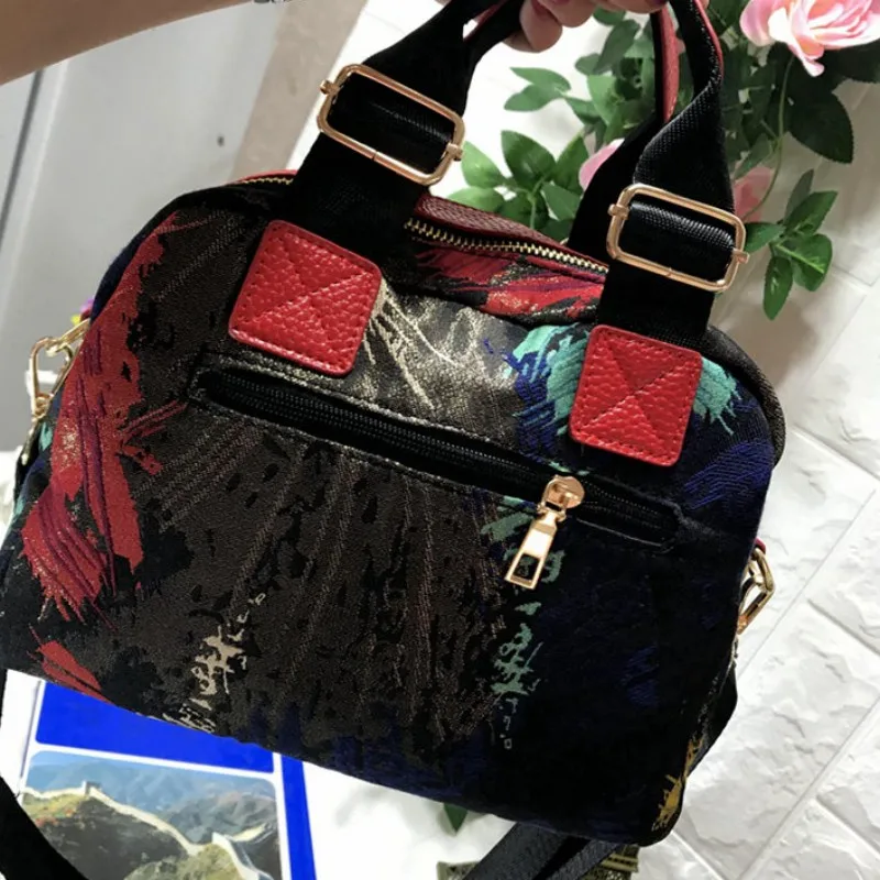 New Fashion Floral Printed Totes Bag Women Pocket Casual Shoulder Multifunctional Handbag Lightweight Packing Crossbody Bags | Багаж и