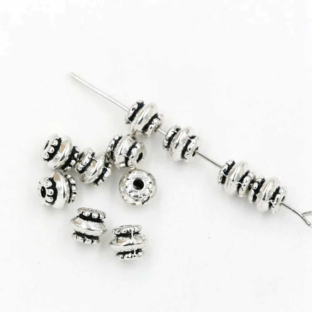 

Hot ! 150pcs Alloy Dotted Beads Spacer 7mmX6mm For Jewelry Making Bracelet Necklace DIY Accessories za124