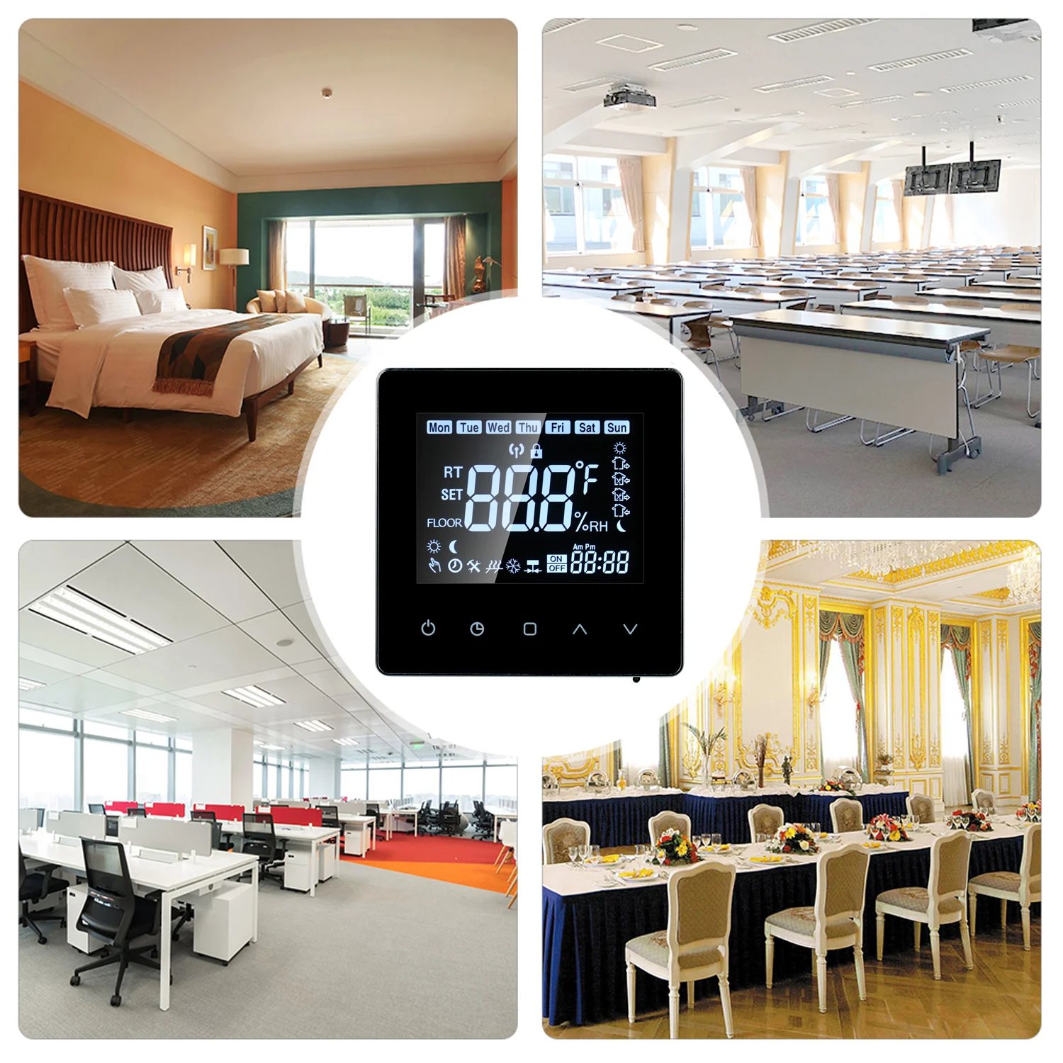 

Smart Thermostat LCD Touch-screen Programmable Thermostat Gas Boiler Heating 3A Digital Temperature Controller