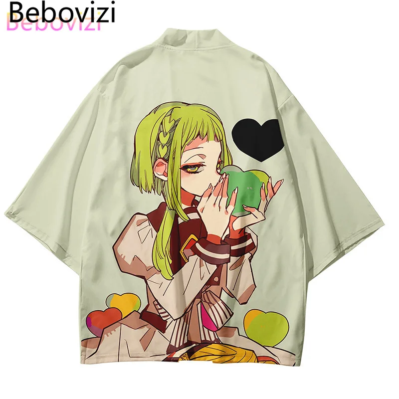 Кимоно женское в японском стиле аниме юката Пляжная рубашка хаори Оби уличная