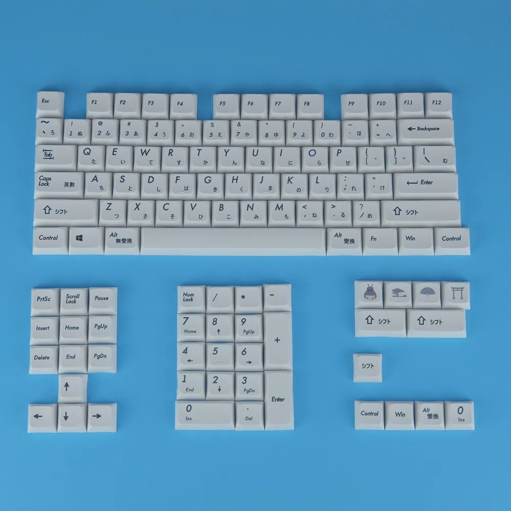 Mechanical Keyboard Keycaps Japanese XDA profile Keycap PBT DYE Sublimated Keycaps 1.75U 2U Keys For 60 61 64 84 96 87 104 108