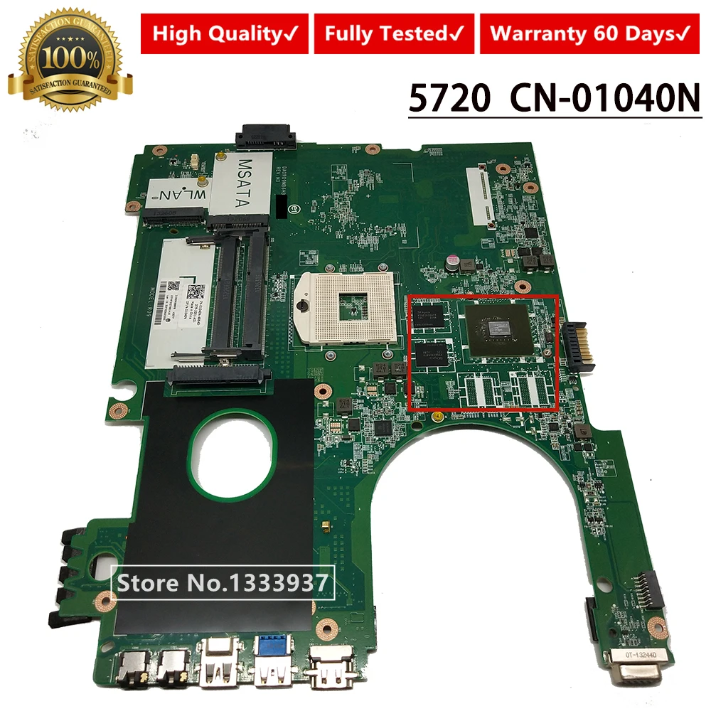 

CN-01040N Mainboard FOR DELL INSPIRON 5720 LAPTOP MOTHERBOARD DA0R09MB6H3 DA0R09MB6H1 31R09MB00M0 01040N 1040N SLJ8C