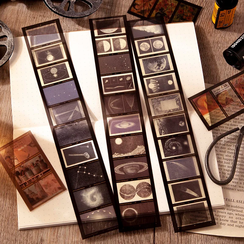 Ретро фильм Торт еды Лаванда Цветок Звездное фото Украшение Наклейка