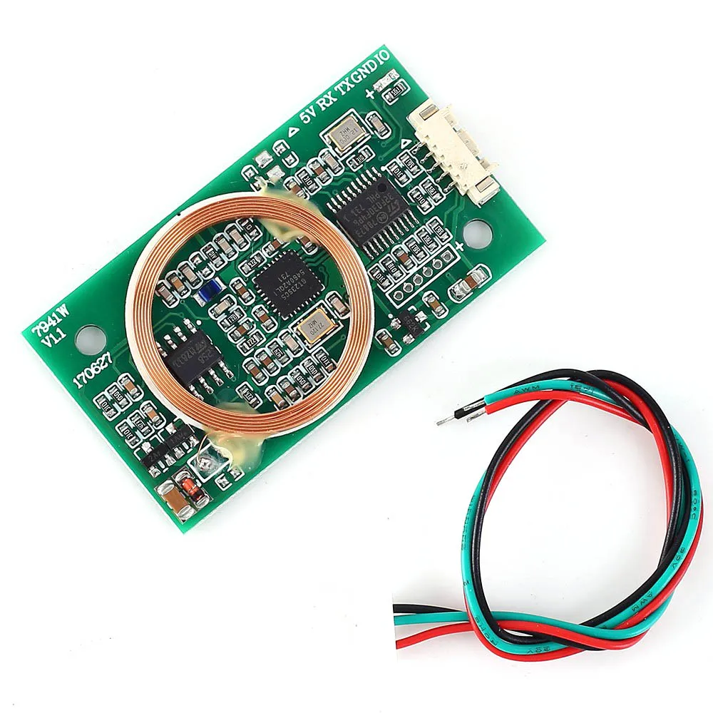 UART 13.56MHz 125KHz DC 5 В RFID считыватель Беспроводной Модуль UART 3Pin 125 кГц 13,56 МГц считывание карт EM4100 для IC карты PCB аттенна сенсор наборы для Arduino - Цвет: UART 13.56MHz 125KHz