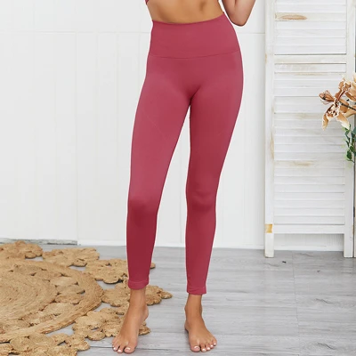 Red Yoga Pants Йога бесшовные леггинсы для детей штаны для фитнеса или йоги Высокая Талия Леггинсы для тренажерного зала, Спортивная Для женщин Фитнес спортивные брюки спортивная одежда для Для женщин тренажерный зал - Цвет: Red Yoga Pants