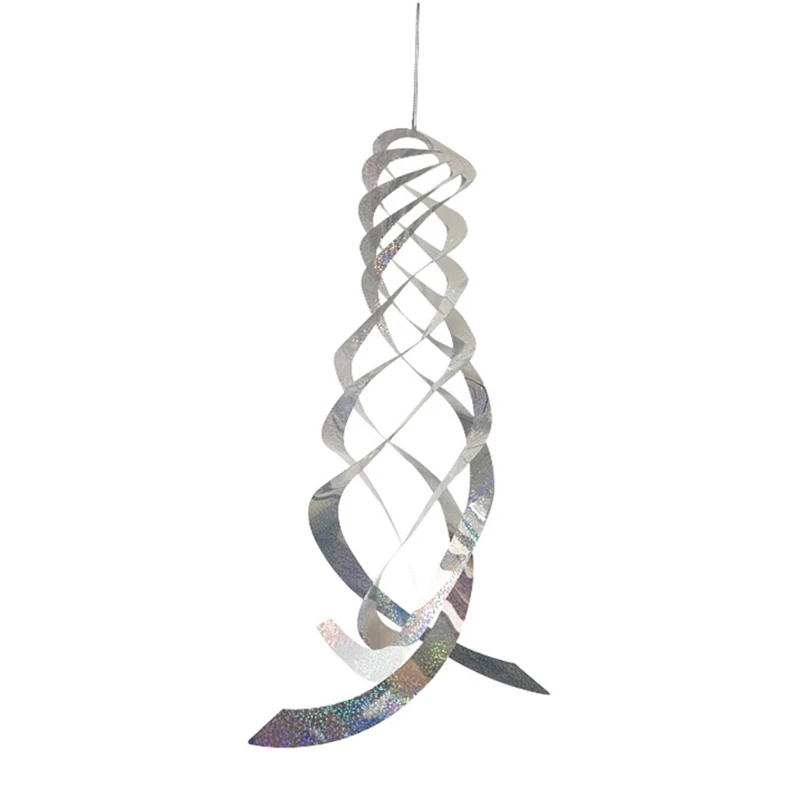 

Bird Repellent Spiral Reflectors Silver Spinner Hanging Reflective Bird Deterrent Device Garden Scare Birds Away