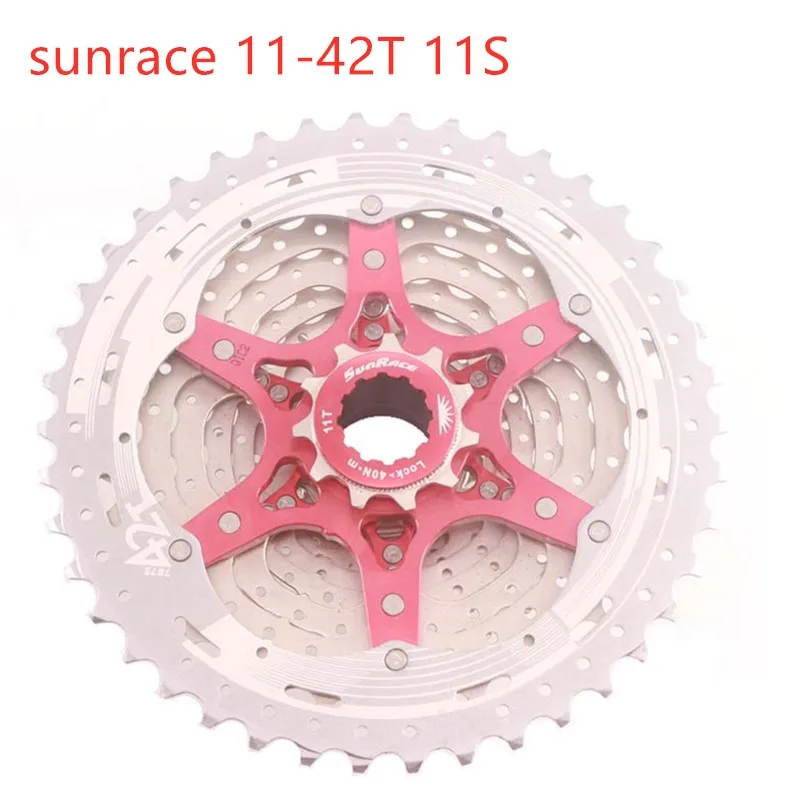 Sunracing CSMS8 CSMX8 11 скоростной широкоугольный велосипед кассета горный велосипед freewheel 11-46T 11-50T - Цвет: X8 11-42T silver red