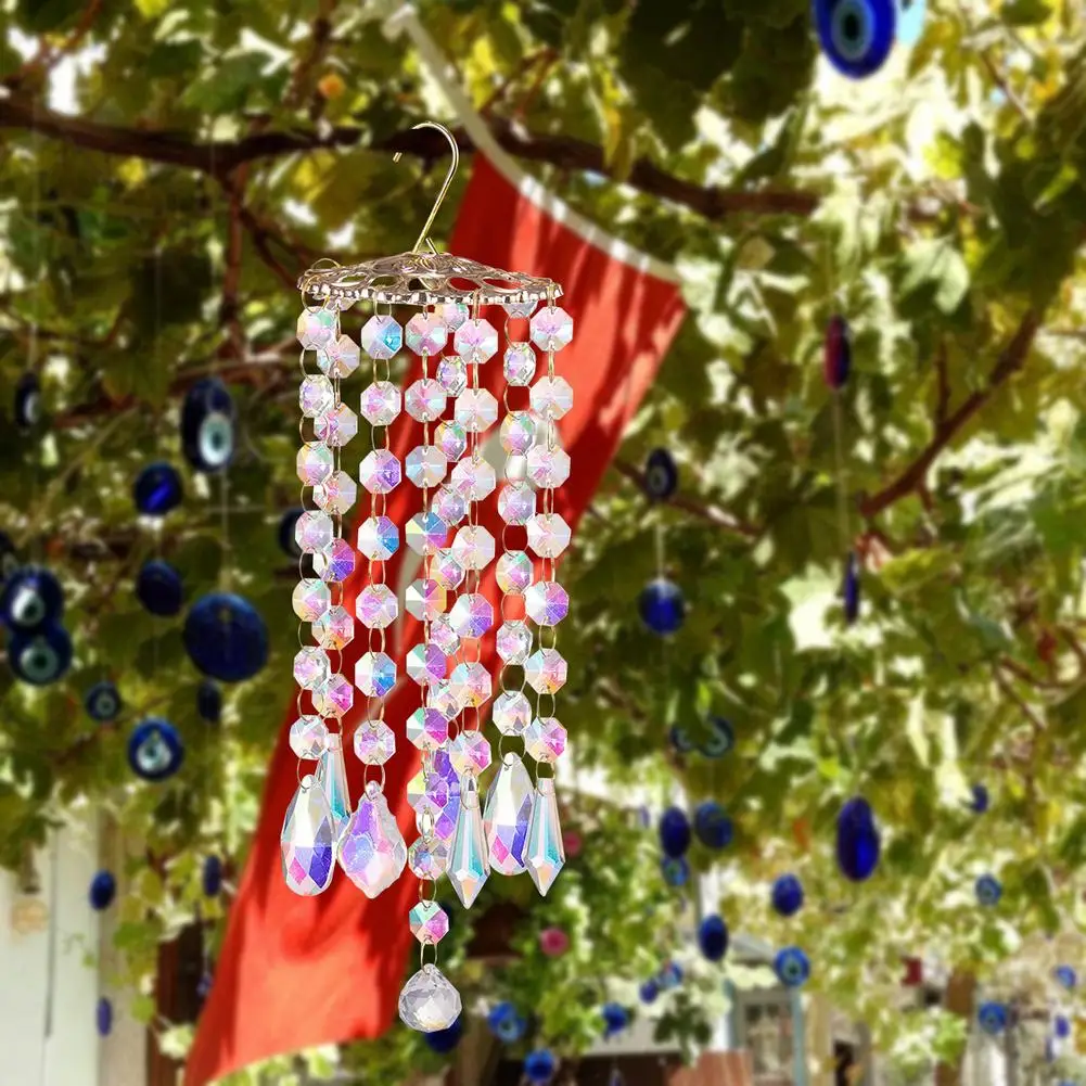 

Hanging Crystal Suncatcher Prismatic Wind Chimes Shiny Home Decoration For Porches Window Backyards Tree Garden Chandelier