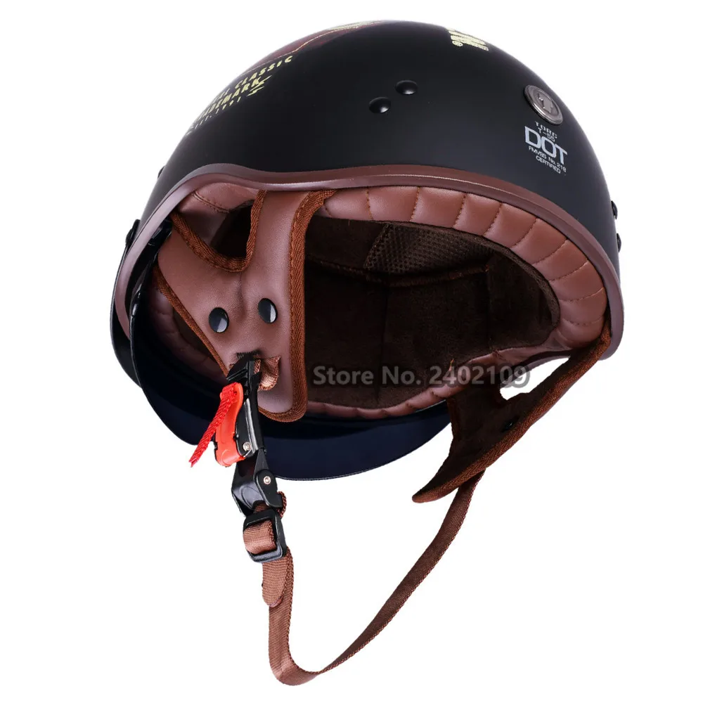 Cruiser Motorcycle Helmet Open Face Half Vintage T553 Moto Casque Casco motocicleta Capacete DOT Men's Helmets | Автомобили и