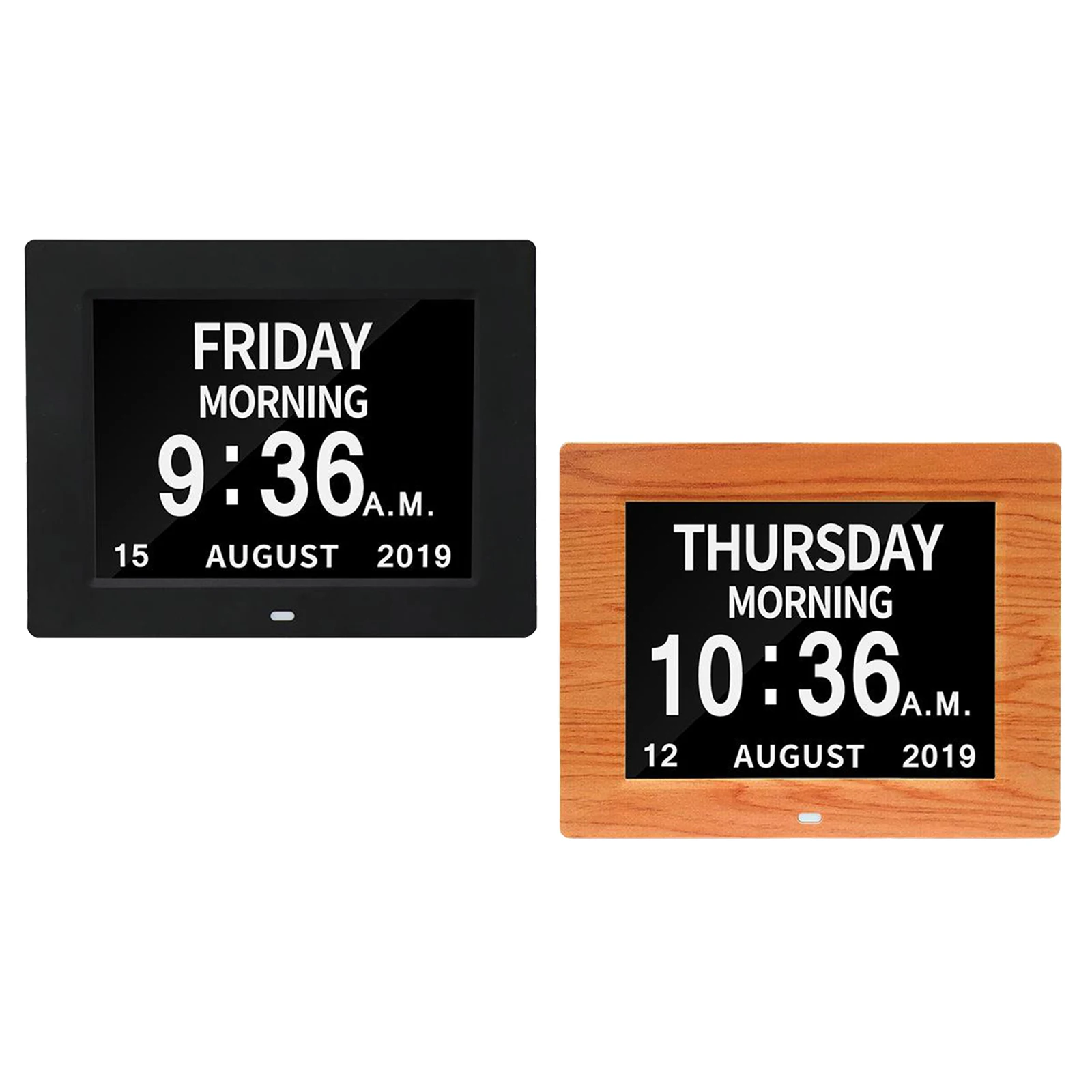 

8" 10 Language Digital Day Clock Calendar Day/Week/Month/Year Electronic Alarm Clock for Impaired Vision People Home Decor